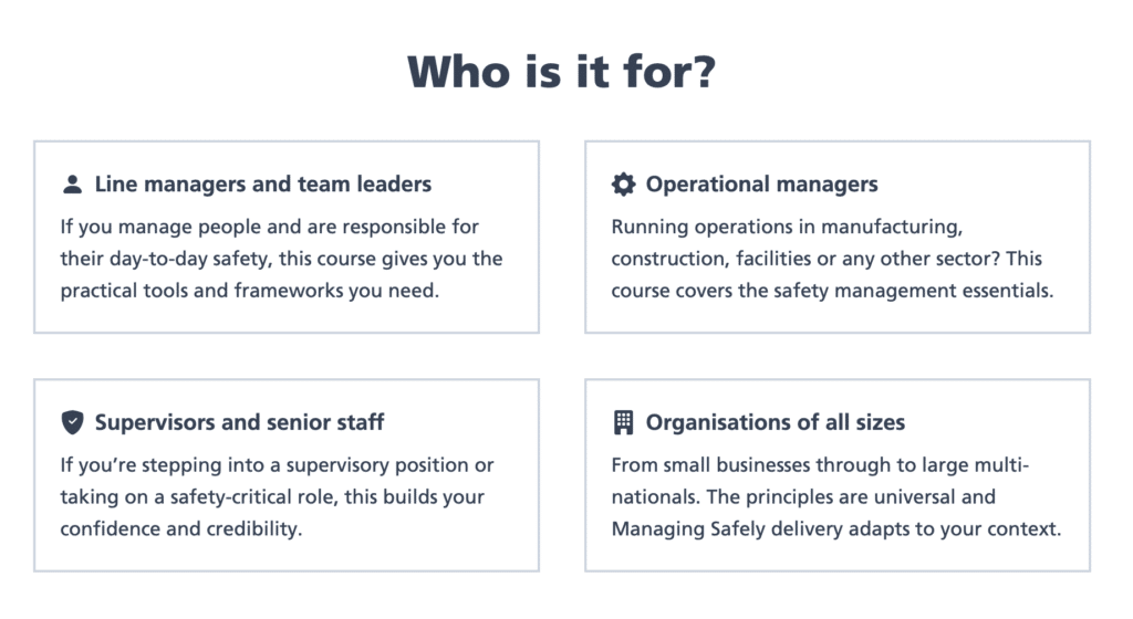 IOSH MS - Who is it for
